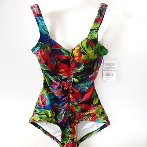 Maxine Of Hollywood Minimizer Shirred Swimsuit 12